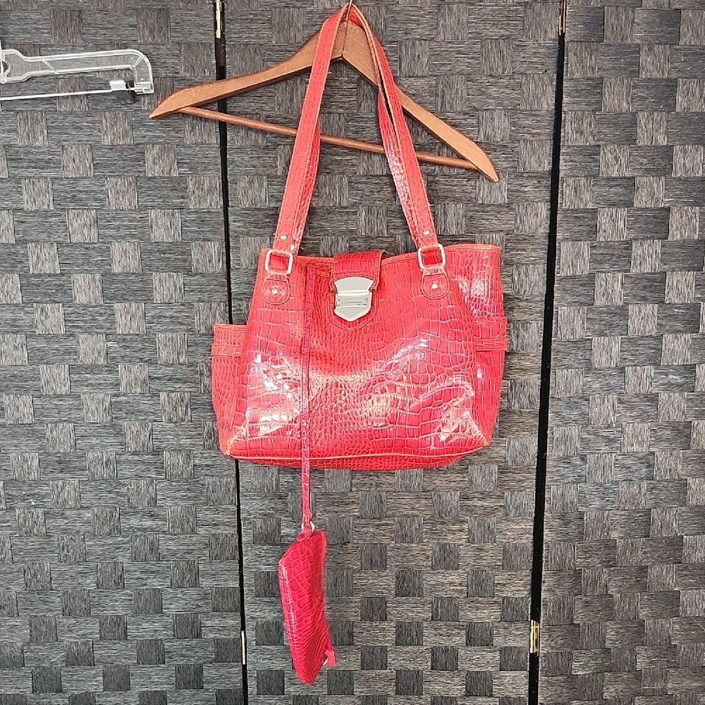 Liz Claiborne Red Crocodile-Embossed Women's Bag